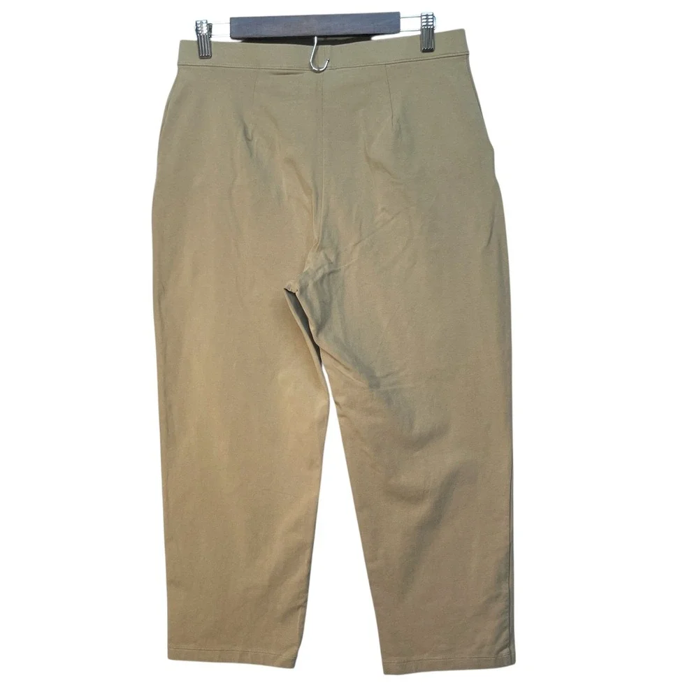 LL Bean Perfect Fit Pants Womens Medium Regular Khaki Tan Cotton Stretch 287678 - Picture 4 of 12